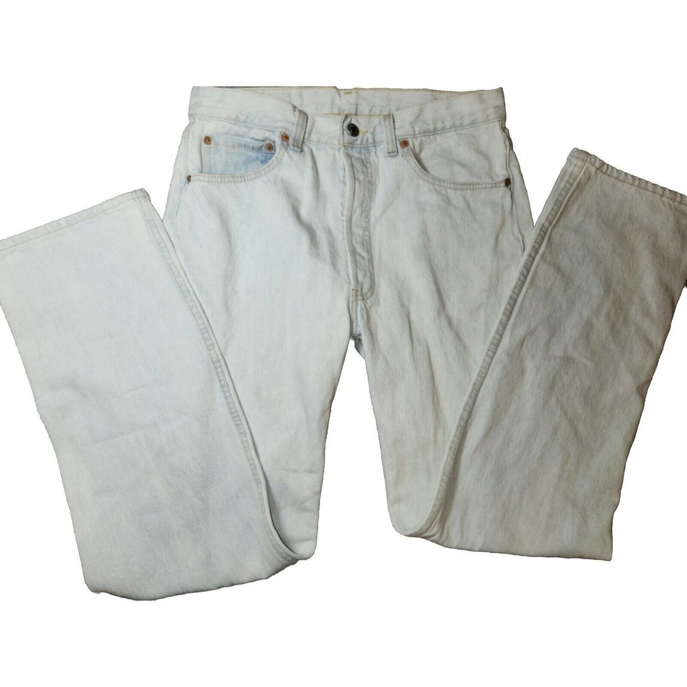 Vintage Levis 501 Straight Leg Button Fly Light Wash Mens Jeans - 33x32